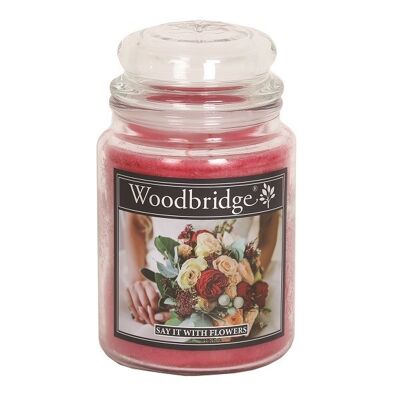 WBR108 Say It With Flowers 565g Large Candle