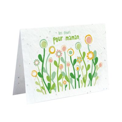 Carte à planter - Des fleurs pour maman