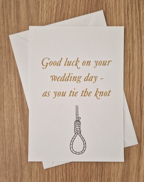 Funny Wedding Greetings Card - Wedding Congratulations Card - Tie the knot.