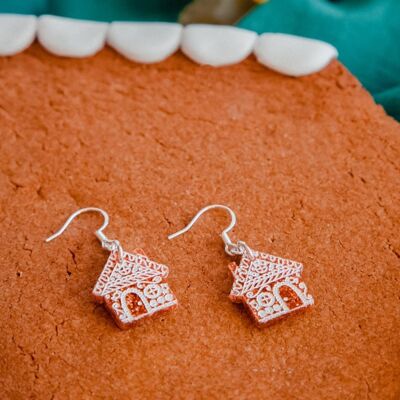 Gingerbread house earrings