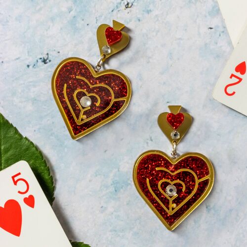 Queen of hearts statement earrings