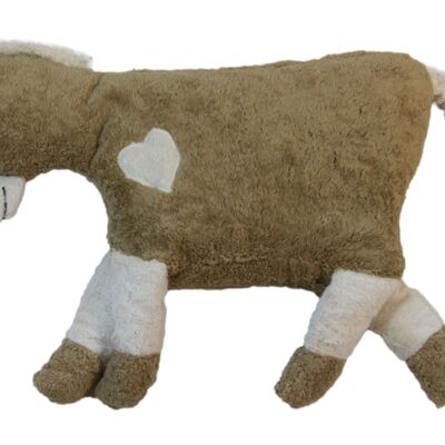 Cuscino peluche bio/eco, cavallo, marrone chiaro, PH-33 / HB
