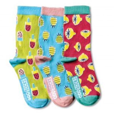 UNITED ODDSOCKS - KITSCHY - 3 CALCETINES IMPAR PARA NIÑOS UK 12-5.5, EUR 30.5-39, US 13.5-8