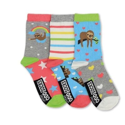 UNITED ODDSOCKS - SLOTH - 3 CHAUSSETTES ODD POUR ADULTES UK 4-8, EUR 37-42, US 6.5 -10.5