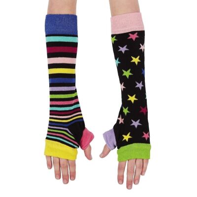 Rayas y estrellas - 2 calentadores de brazos impares | United Oddsocks TALLA ÚNICA