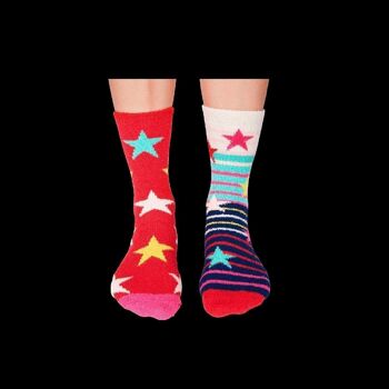 COSY STAR - 2 chaussettes impaires | United Oddsocks Royaume-Uni 4-8, 37-42 EUR, États-Unis 6.5-10.5 2