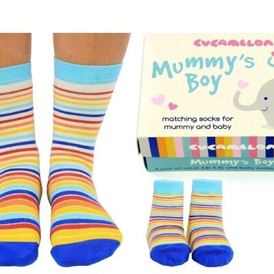 MAMI Y YO- 2 pares de calcetines Elefante |Caja regalo |Cucamelón| Reino Unido 4-8, 0-12 meses