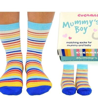 MAMI Y YO- 2 pares de calcetines Elefante |Caja regalo |Cucamelón| Reino Unido 4-8, 0-12 meses