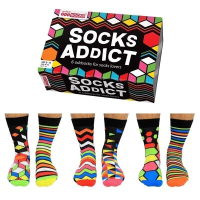 SOCKS ADDICT | 6 Odd Socks Adult Gift Box - United Oddsocks| UK 6-11, EUR 39-46, US 6.5-11.5