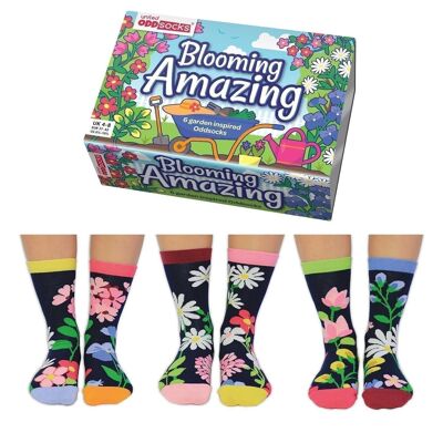 BLOOMING AMAZING | 6 Odd Socks Adult Gift Box - United Oddsocks| UK 4-8, EUR 37-42, US 6.5 -10.5