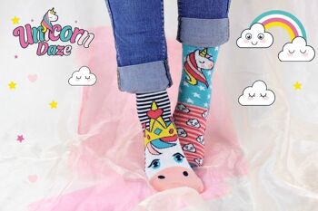 LICORNE DAZÉ | Coffret cadeau 6 chaussettes impaires pour enfants - United Oddsocks| Royaume-Uni 12-5.5, 30 euros.5-39, États-Unis 13.5-8 4