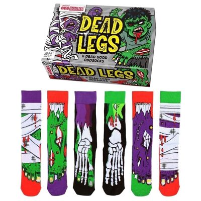 GAMBE MORTE | Confezione regalo da 6 calzini dispari per adulti - United Oddsocks| Regno Unito 6-11, EUR 39-46, Stati Uniti 6.5-11.5