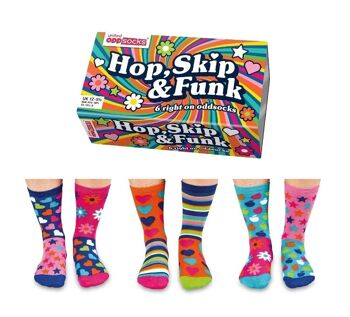 HOP, SAUTER ET FUNK | Coffret cadeau 6 chaussettes impaires pour enfants - United Oddsocks| Royaume-Uni 12-5.5, 30 euros.5-39, États-Unis 13.5-8 1