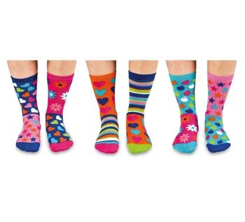 HOP, SAUTER ET FUNK | Coffret cadeau 6 chaussettes impaires pour enfants - United Oddsocks| Royaume-Uni 12-5.5, 30 euros.5-39, États-Unis 13.5-8 2