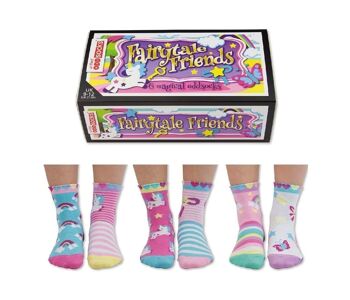 AMIS DE CONTE DE FÉES | Coffret cadeau 6 chaussettes impaires pour enfants - United Oddsocks| Royaume-Uni 9-12, EUR 27-30, États-Unis 9.5-13 4