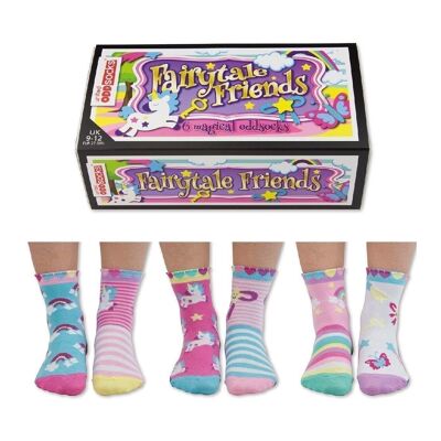 FAIRY TALE FRIENDS | 6 Odd Socks Kids Gift Box - United Oddsocks| UK 9-12, EUR 27-30, US 9.5-13