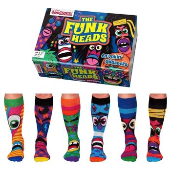 LES TÊTES FUNK | Coffret cadeau adulte 6 chaussettes impaires - United Oddsocks| Royaume-Uni 6-11, EUR 39-46, États-Unis 6.5-11.5 4