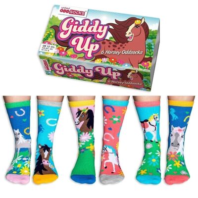 GIDDY UP | 6 Odd Socks Adult Gift Box - United Oddsocks| UK 12-5.5, EUR 30.5-39, US 13.5-8