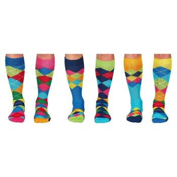 GOLF FOLLE | Coffret cadeau adulte 6 chaussettes impaires - United Oddsocks| Royaume-Uni 6-11, EUR 39-46, États-Unis 6.5-11.5 2