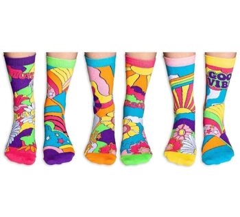 HIPPY GO CHANCE | Coffret cadeau adulte 6 chaussettes impaires - United Oddsocks| Royaume-Uni 4-8, EUR 37-42, États-Unis 6.5-10.5 2