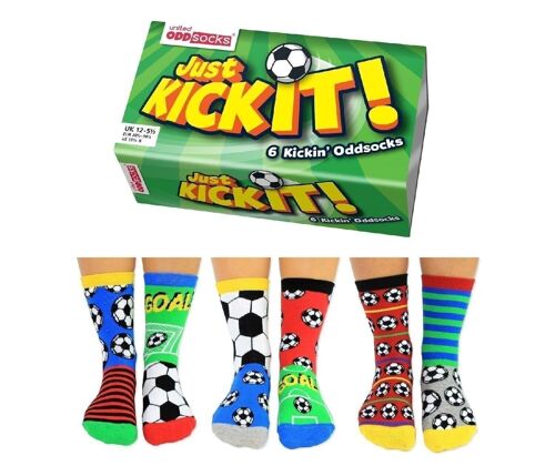 KICK IT! | 6 Odd Socks Kids Gift Box - United Oddsocks| UK 12-5.5, EUR 30.5-39, US 13.5-8