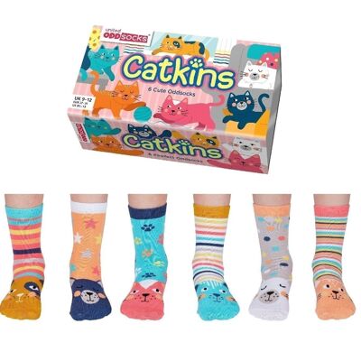 KATZEN | 6 Odd Socken Kinder-Geschenkbox – United Oddsocks| UK 9-12, EUR 27-30, US 9.5-13