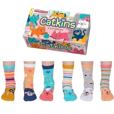 CATKINS | 6 Odd Socks Kids Gift Box - United Oddsocks| UK 9-12, EUR 27-30, US 9.5-13