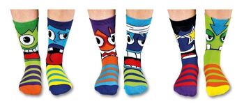 LES MASHERS | Coffret cadeau 6 chaussettes impaires pour enfants - United Oddsocks| Royaume-Uni : 12-5½ EUR :  30½-38½ États-Unis :  13½-8 6