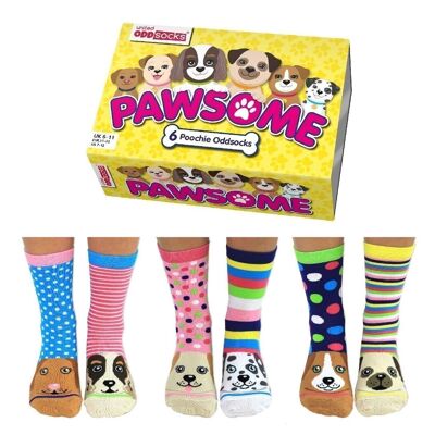 PAWSOME | 6 Odd Socks Adult Gift Box - United Oddsocks| UK 4-8, EUR 37-42, US 6.5 -10.5