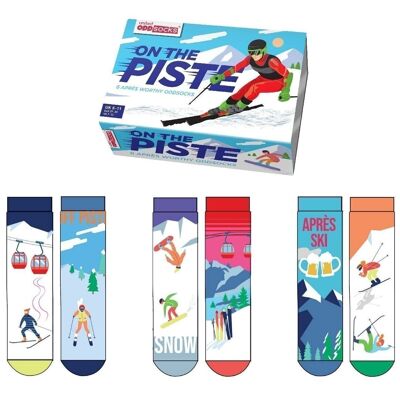 EN LA PISTA | Caja de regalo para adultos de 6 calcetines Odd - United Oddsocks| Reino Unido 6-11, EUR 39-46, EE. UU. 6.5-11.5