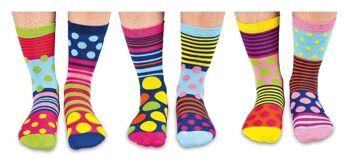 VISAGE À POIS | Coffret cadeau adulte 6 chaussettes impaires - United Oddsocks| Royaume-Uni 4-8, EUR 37-42, États-Unis 6.5-10.5 2