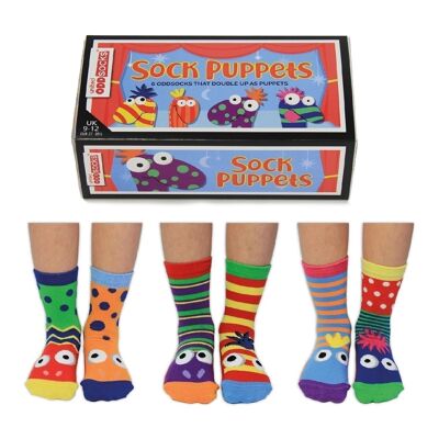 BURATTINI A CALZINO | Confezione regalo per bambini con 6 calzini dispari - United Oddsocks| Regno Unito 9-12, EUR 27-30, Stati Uniti 9.5-13