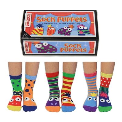 SOCK PUPPETS | 6 Odd Socks Kids Gift Box - United Oddsocks| UK 9-12, EUR 27-30, US 9.5-13