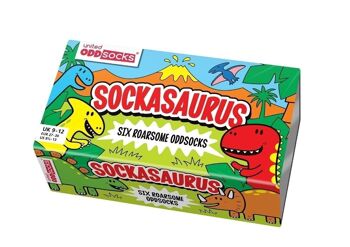 CHAUSSETTE SAURUS | Coffret cadeau 6 chaussettes impaires pour enfants - United Oddsocks| Royaume-Uni 9-12, EUR 27-30, États-Unis 9.5-13 7