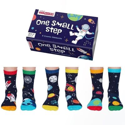 UN PICCOLO PASSO | Confezione regalo per bambini con 6 calzini dispari - United Oddsocks| Regno Unito 9-12, EUR 27-30, Stati Uniti 9.5-13