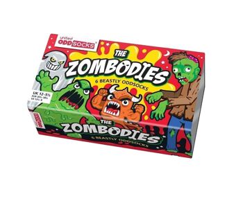 LES ZOMBODIES | Coffret cadeau 6 chaussettes impaires pour enfants - United Oddsocks| Royaume-Uni : 12-5½ EUR :  30½-38½ États-Unis :  13½-8 6