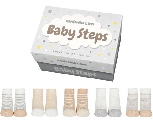 BABY STEPS  | 5 pairs newborn baby | Gift box | Cucamelon