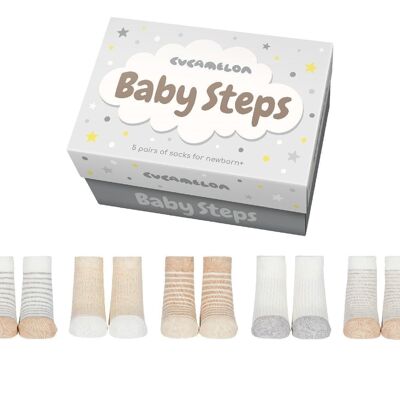 BABY STEPS  | 5 pairs newborn baby | Gift box | Cucamelon