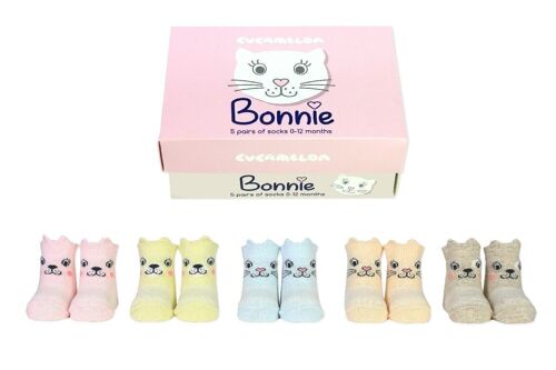 BONNIE | 5 pairs of baby socks | Gift box | Cucamelon