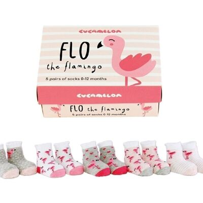 FLO THE FLAMINGO | 5 pairs for 1-2 Years | Gift box | Cucamelon