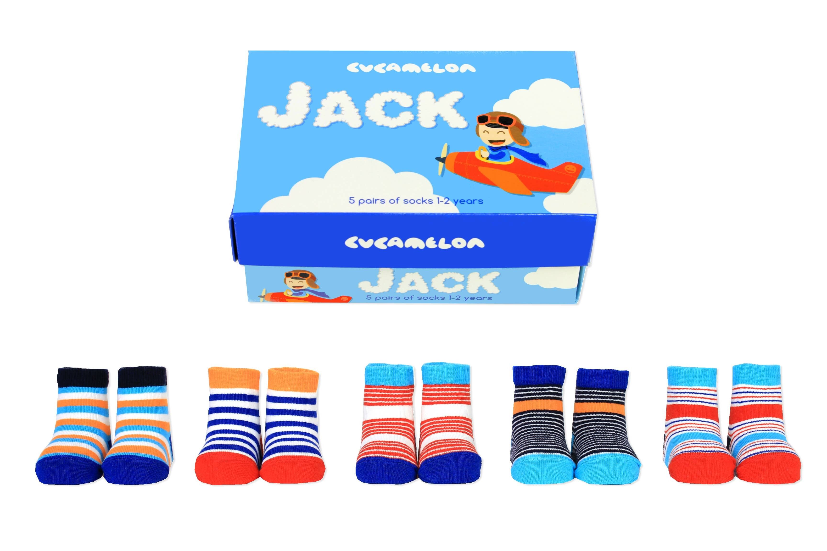 JACK | 5 paia per 1-2 anni | Confezione regalo | Cucammello