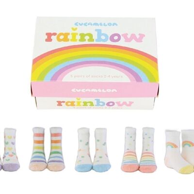 REGENBOGEN | 5 Paar für 2-4 Jahre | Geschenkbox | Cucamelon