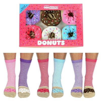 DONUTS | 6 Oddsocks Geschenkbox für Erwachsene – United Oddsocks| UK 4-8, EUR 37-42, US 6.5 -10.5