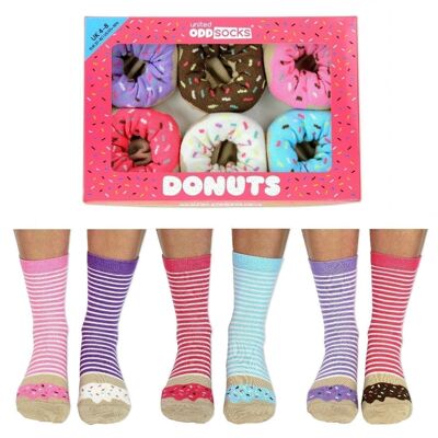 DONUTS | 6 Odd Socks Adult Gift Box - United Oddsocks| UK 4-8, EUR 37-42, US 6.5 -10.5