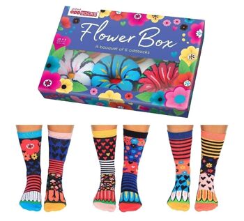 BOÎTE À FLEURS | Coffret cadeau adulte 6 chaussettes impaires - United Oddsocks| Royaume-Uni 4-8, EUR 37-42, États-Unis 6.5-10.5 4