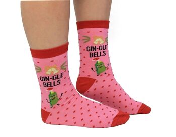 GIN-GLE BELLS - 1 PAIRE DE CHAUSSETTES COCKNEY SPANIEL UK 4-8, EUR 37-42, US 6.5 -10.5 2