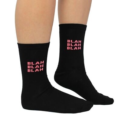 BLAH BLAH BLAH - 1 paire de chaussettes assorties | Cockney Spaniel| Royaume-Uni 4-8, EUR 37-42, États-Unis 6.5-10.5