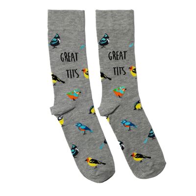 GREAT TITS - 1 Matching Pair of Socks |Cockney Spaniel| UK 6-11, EUR 39-46, US 6.5-11.5