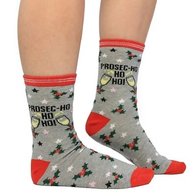 PROSEC HO HO HO – 1 passendes Paar Socken |Cockney Spaniel| UK 4-8, EUR 37-42, US 6.5 -10.5