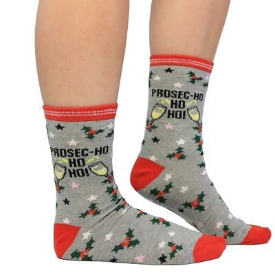 PROSEC HO HO HO - 1 Matching Pair of Socks |Cockney Spaniel| UK 4-8, EUR 37-42, US 6.5 -10.5